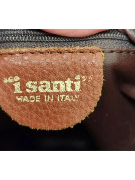 Isanti Italy Leather Backpack Brown Black Large Slouchy Minimalist Made In Italy - Picture 9 of 11